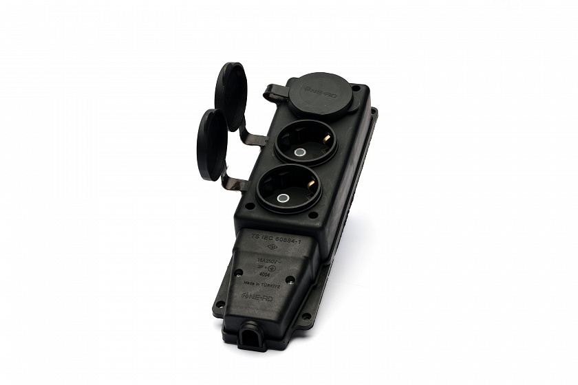 Колодка удлинителя 3-я  каучук 16а IP44 Elwatt