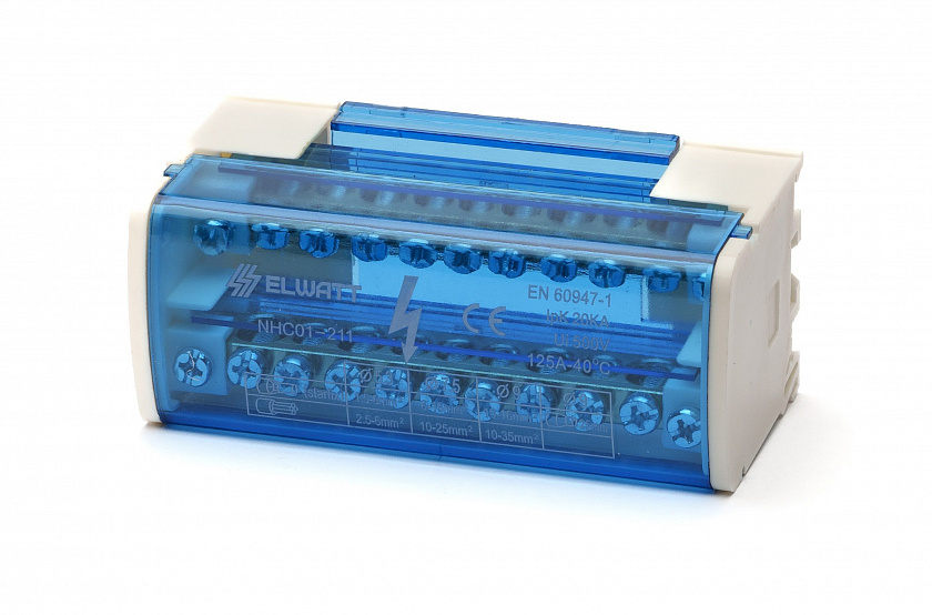 Шина на DIN-рейку в корпусе (кросс-модуль) 2х11 Elwatt