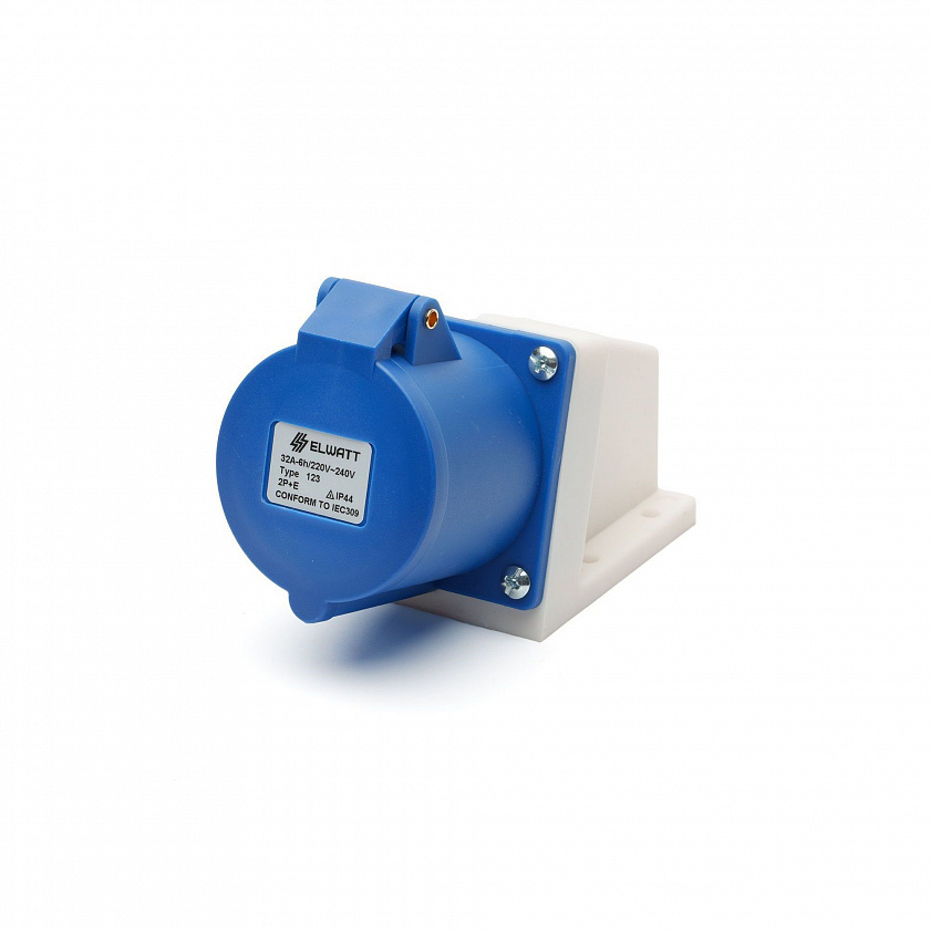 Розетка кабельная 32А 3P+N+E 220В IP44 настенная Elwatt