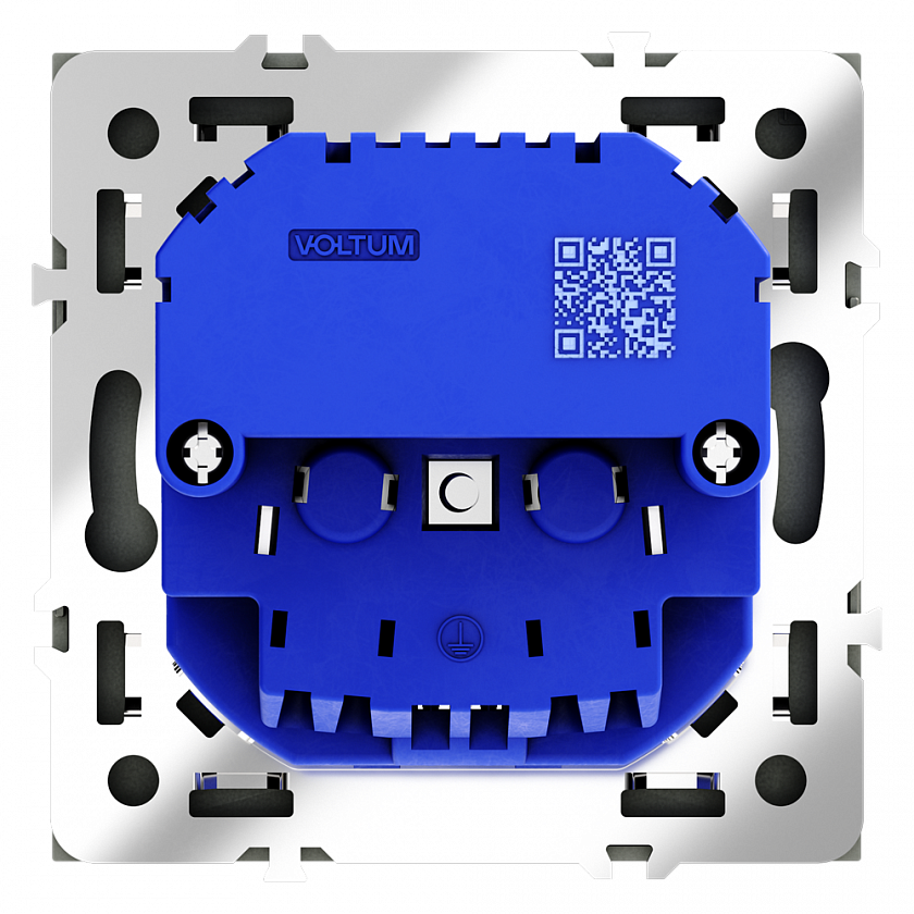 Розетка встраиваемая VOLTUM S70 с заземлением и защитными шторками, 16А, с USB, A+A, (черный матовый